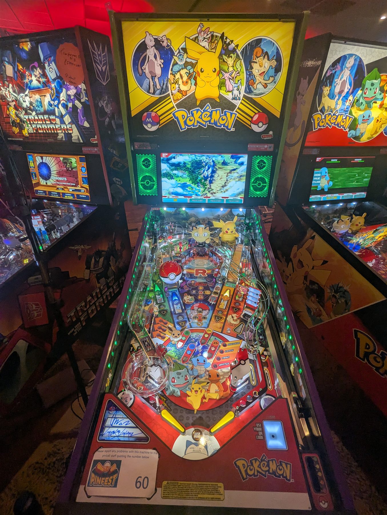 Pokémon pinball machine on display at UK Pinfest