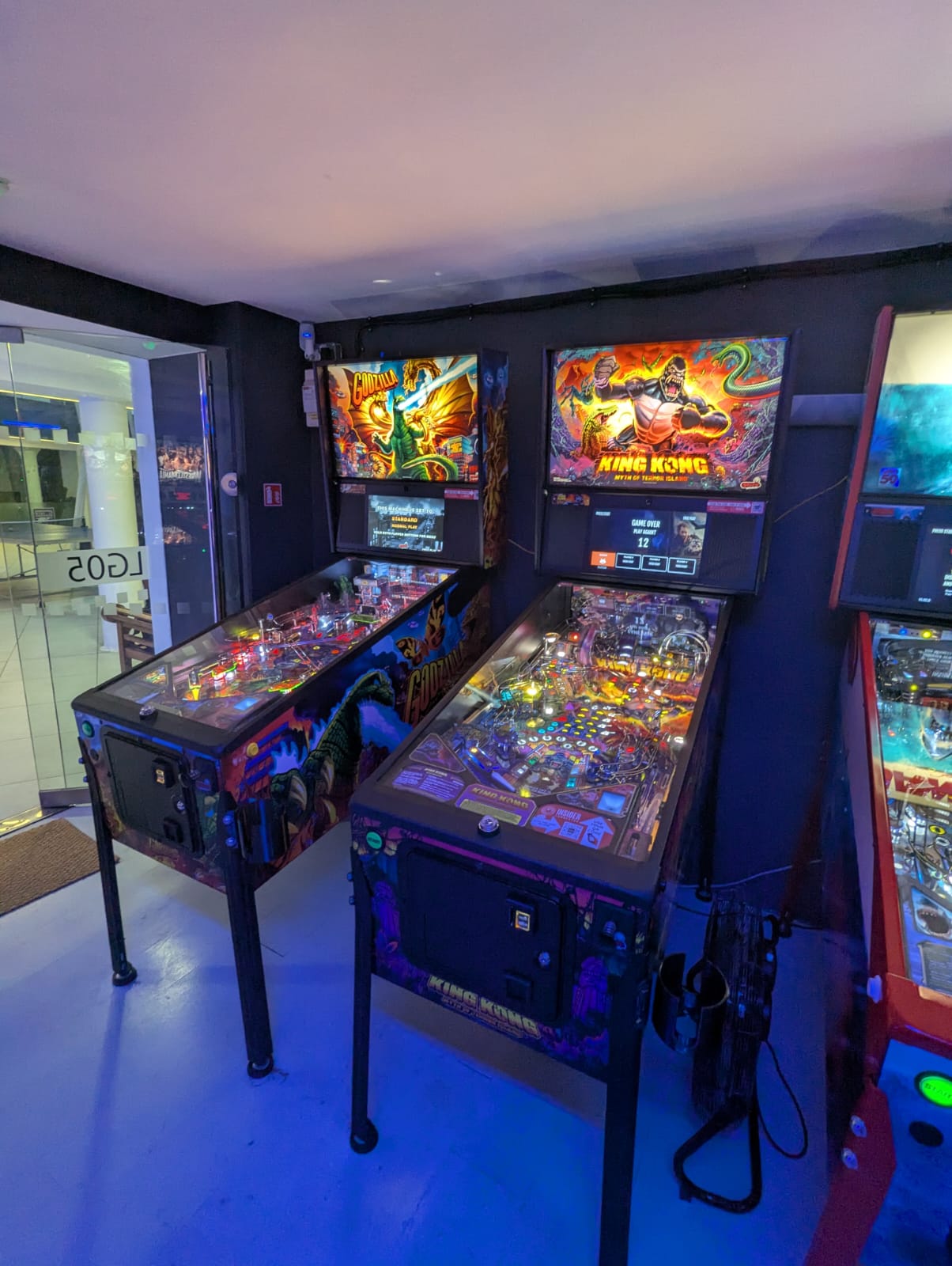 Godzilla and King Kong pinball machines at The Pinball Factory Birmingham